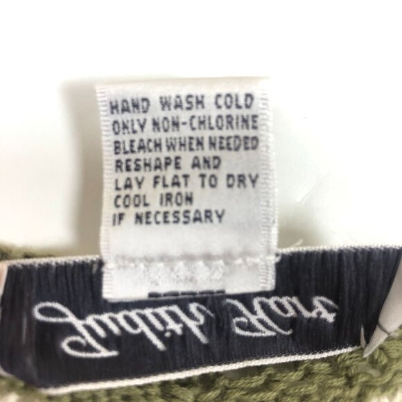 Vtg Judith Hart Knit Tank Sz Petite Small Chevron Lace Cotton Yellow Green White - Picture 6 of 6